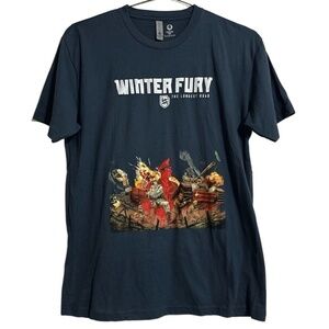 Next Level Apparel Mens Medium Dark blue T-Shirt‎ Graphic Winter Fury